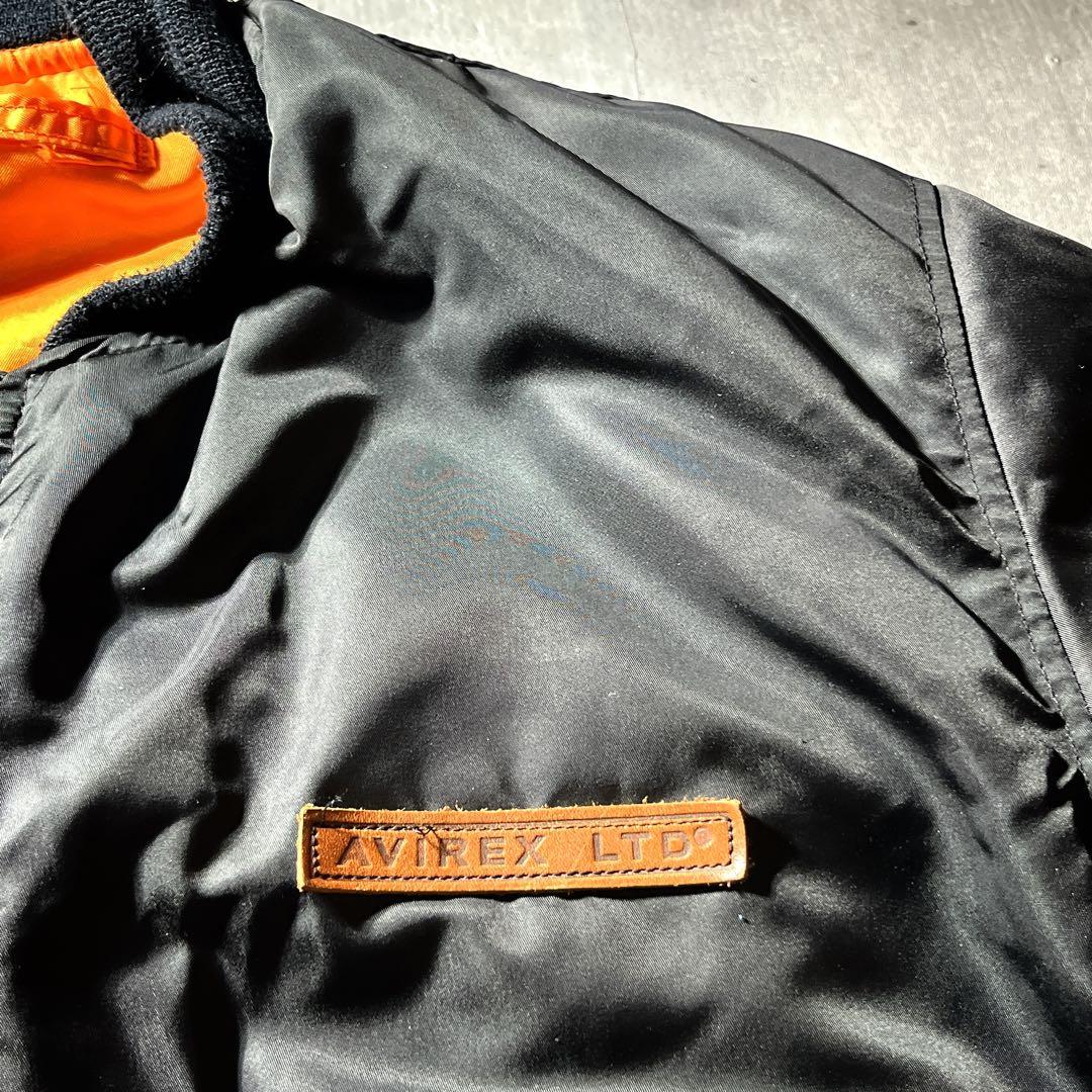 USA製 レザー革胸タグ　90S アヴィレックス MA-1 フライトジャケット