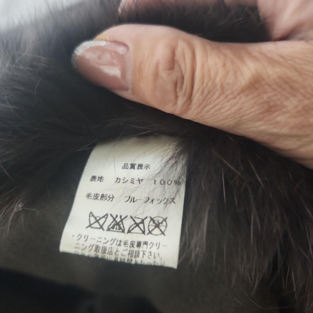 カシミヤ100% ブラウンファーポンチョ