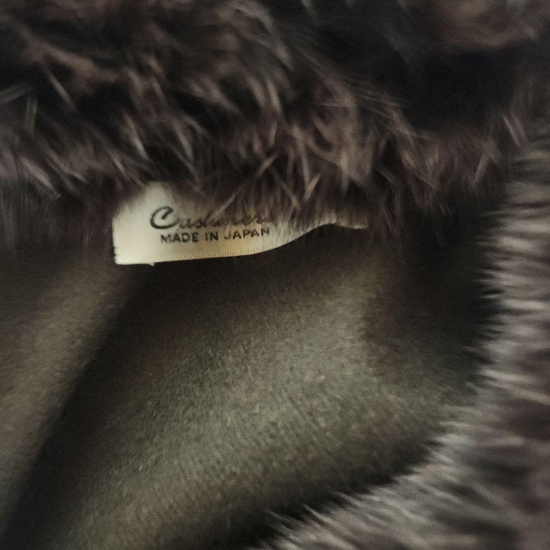 カシミヤ100% ブラウンファーポンチョ