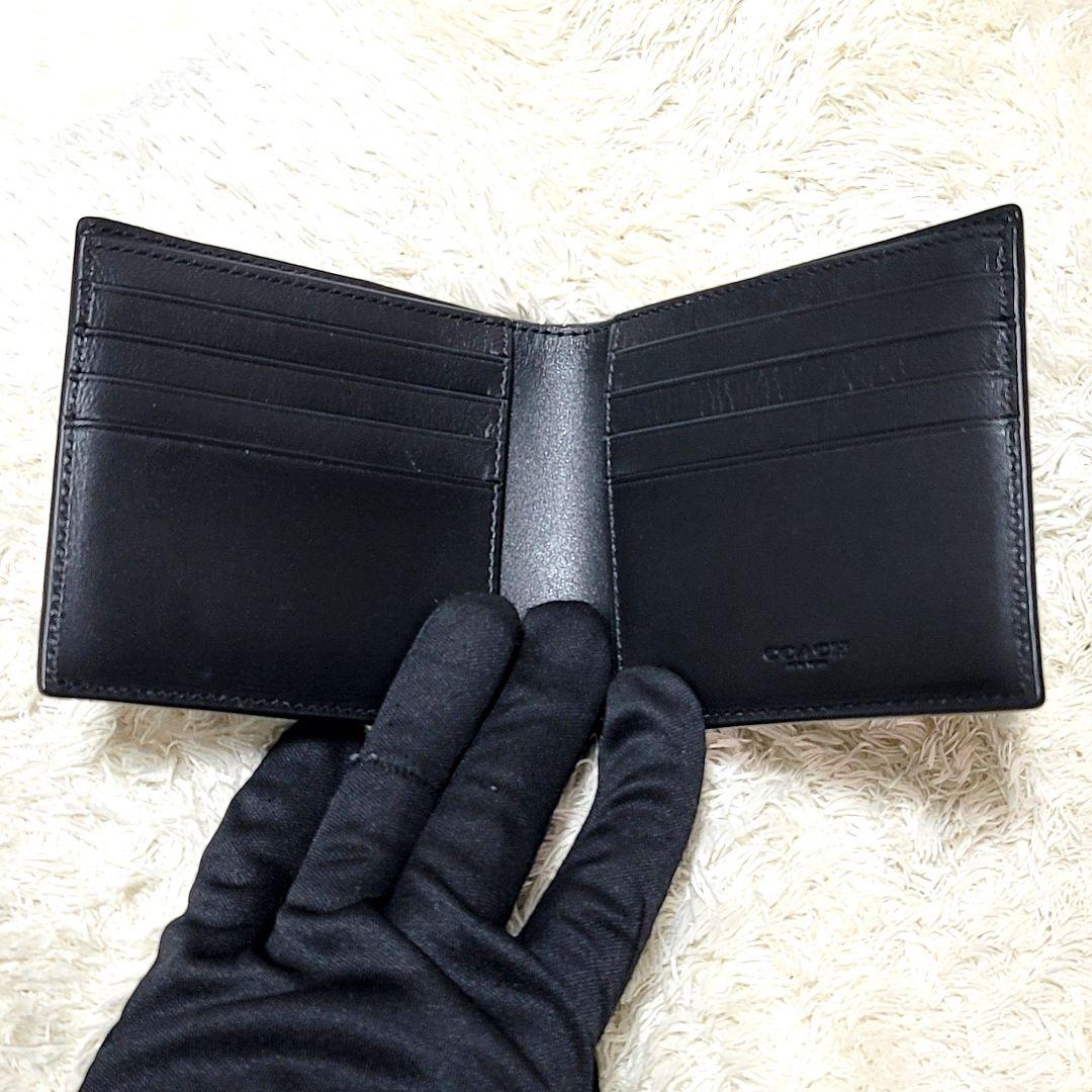未使用 コーチ クロコ型押し レザー 3-IN-1財布 カードケース ブラック