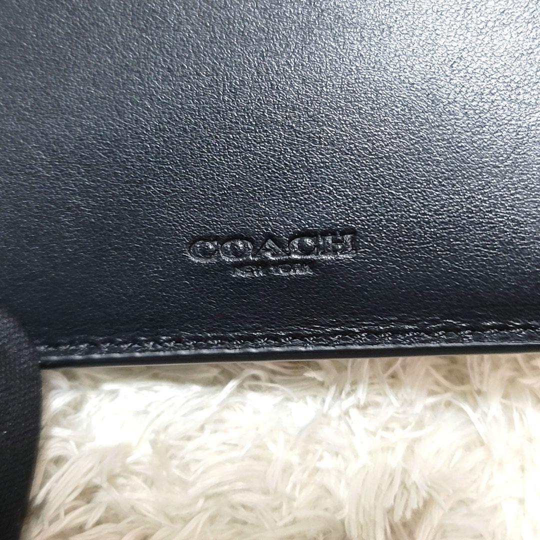 未使用 コーチ クロコ型押し レザー 3-IN-1財布 カードケース ブラック