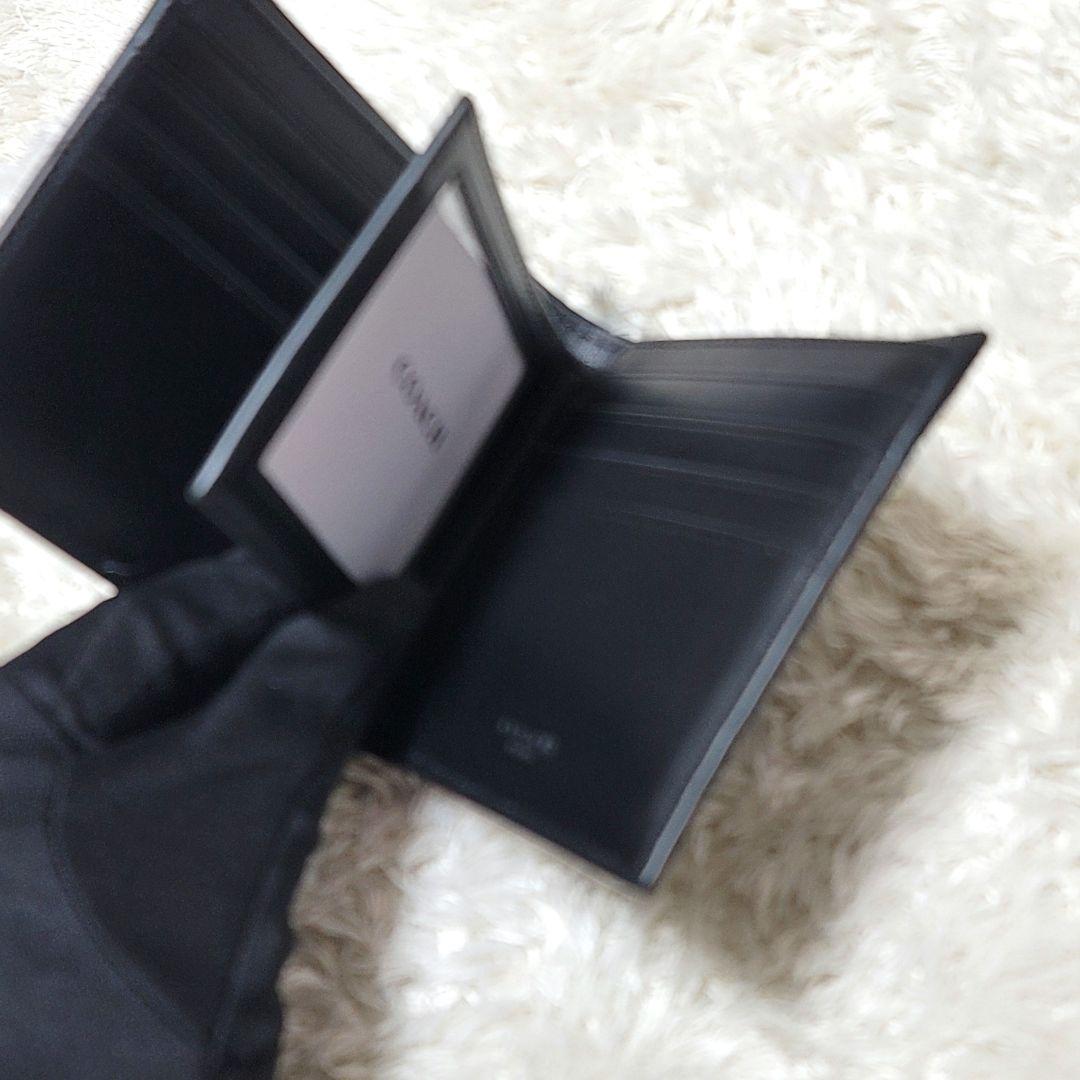 未使用 コーチ クロコ型押し レザー 3-IN-1財布 カードケース ブラック