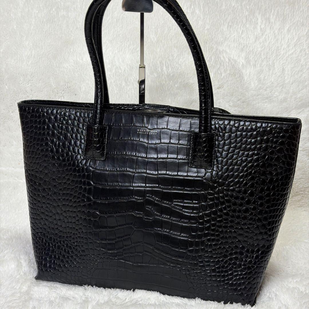 マッキントッシュフィロソフィー レザートートバッグ クロコ型押し A4 三陽商会