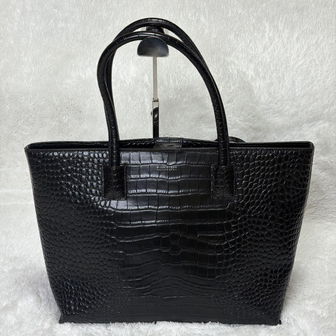 マッキントッシュフィロソフィー レザートートバッグ クロコ型押し A4 三陽商会