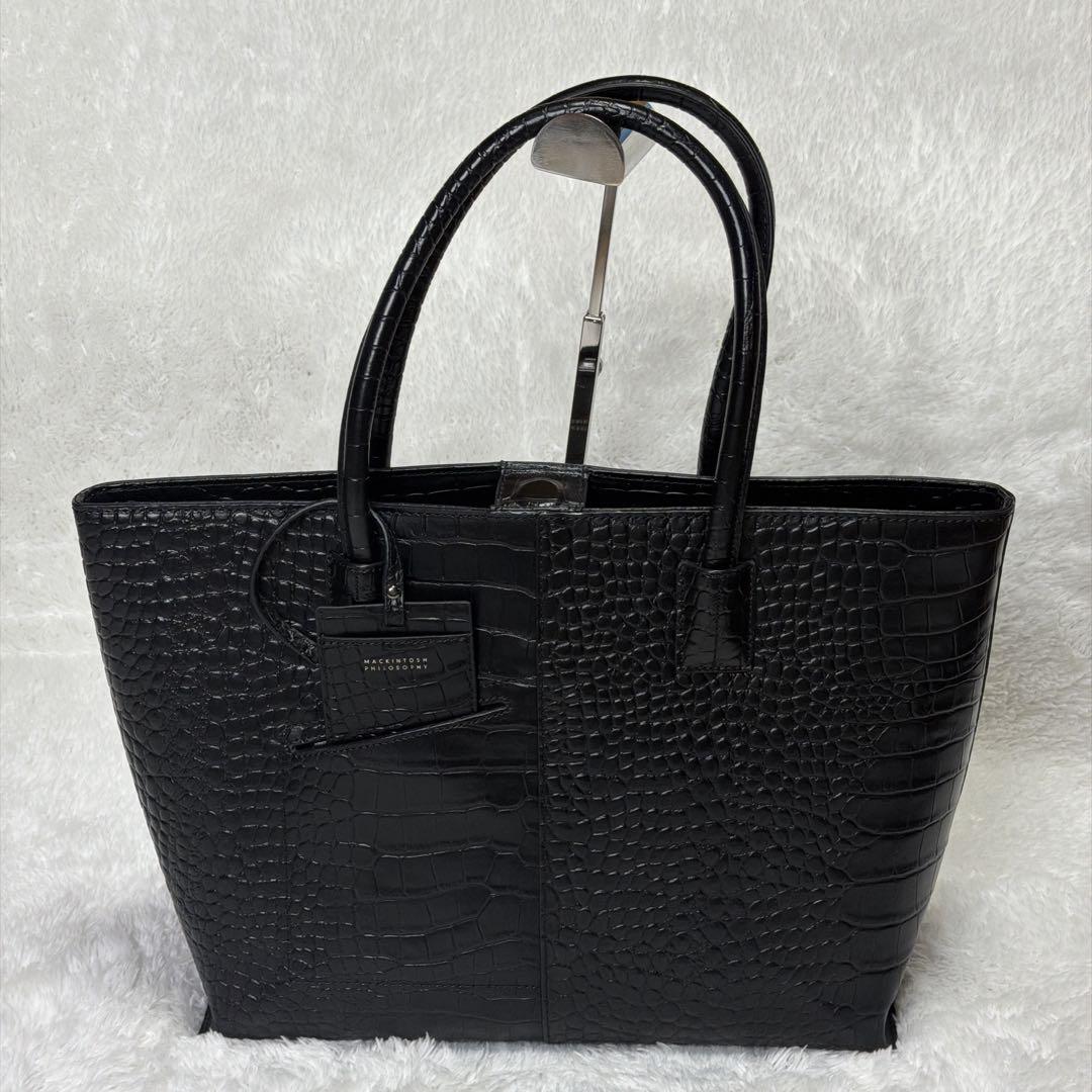 マッキントッシュフィロソフィー レザートートバッグ クロコ型押し A4 三陽商会