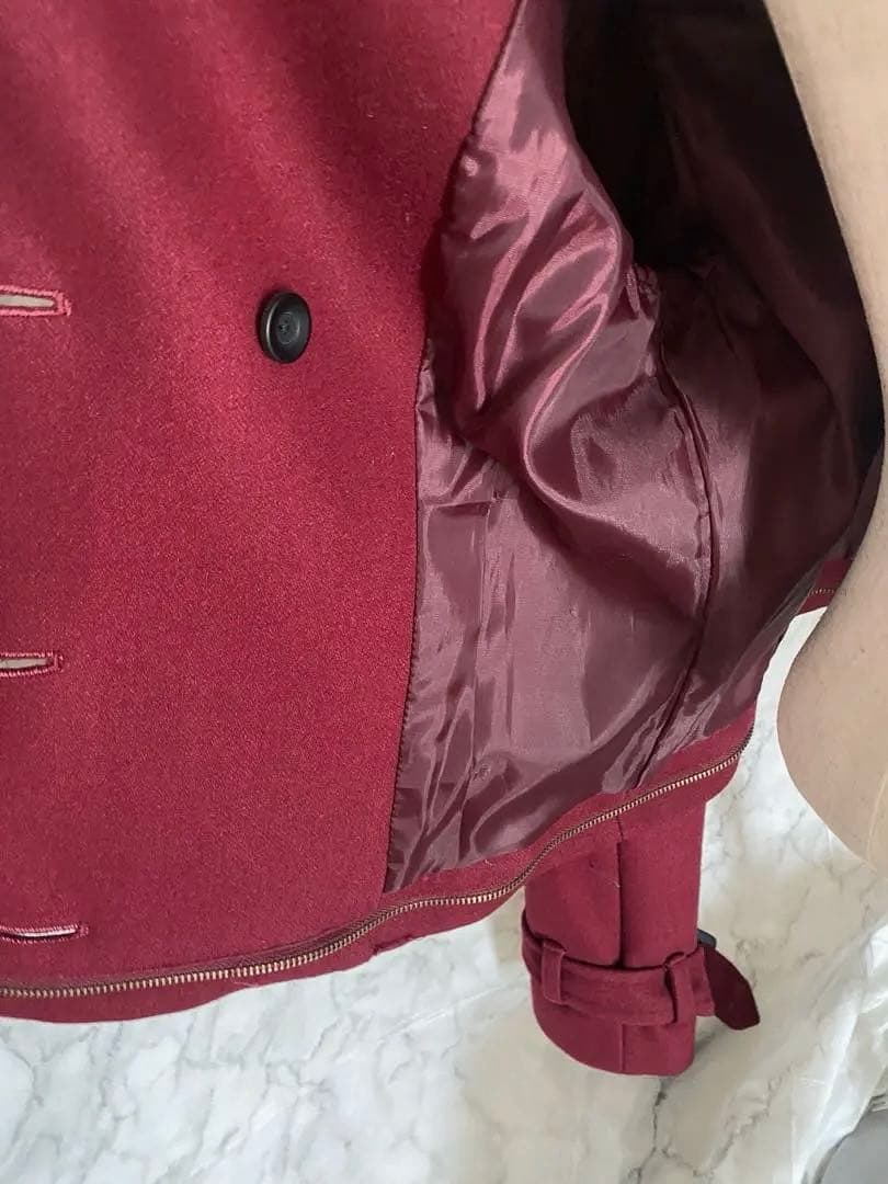 【最終値下げ】昭和レトロ　赤　コート　2way Cloche ビンテージ　￼