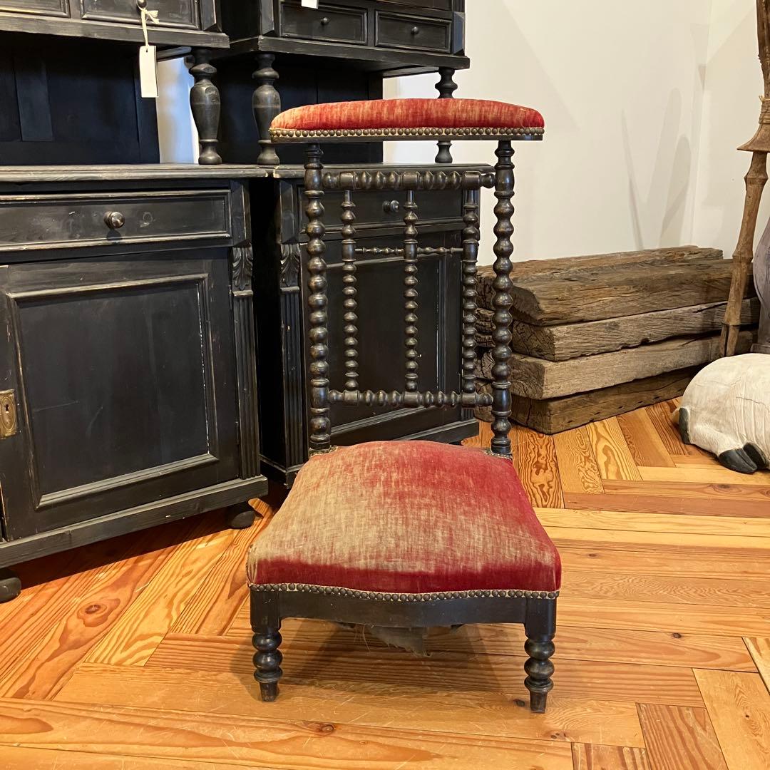 アンティークチェア　ロータイプ　赤