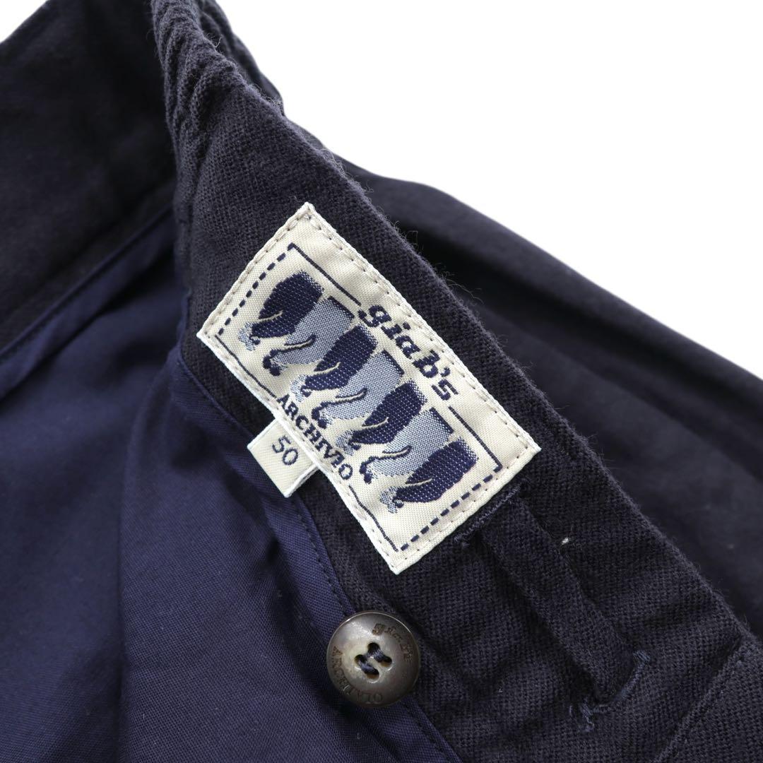 ジャブスアルキヴィオ マサッチョ ウール ドローコードパンツ ネイビー 50