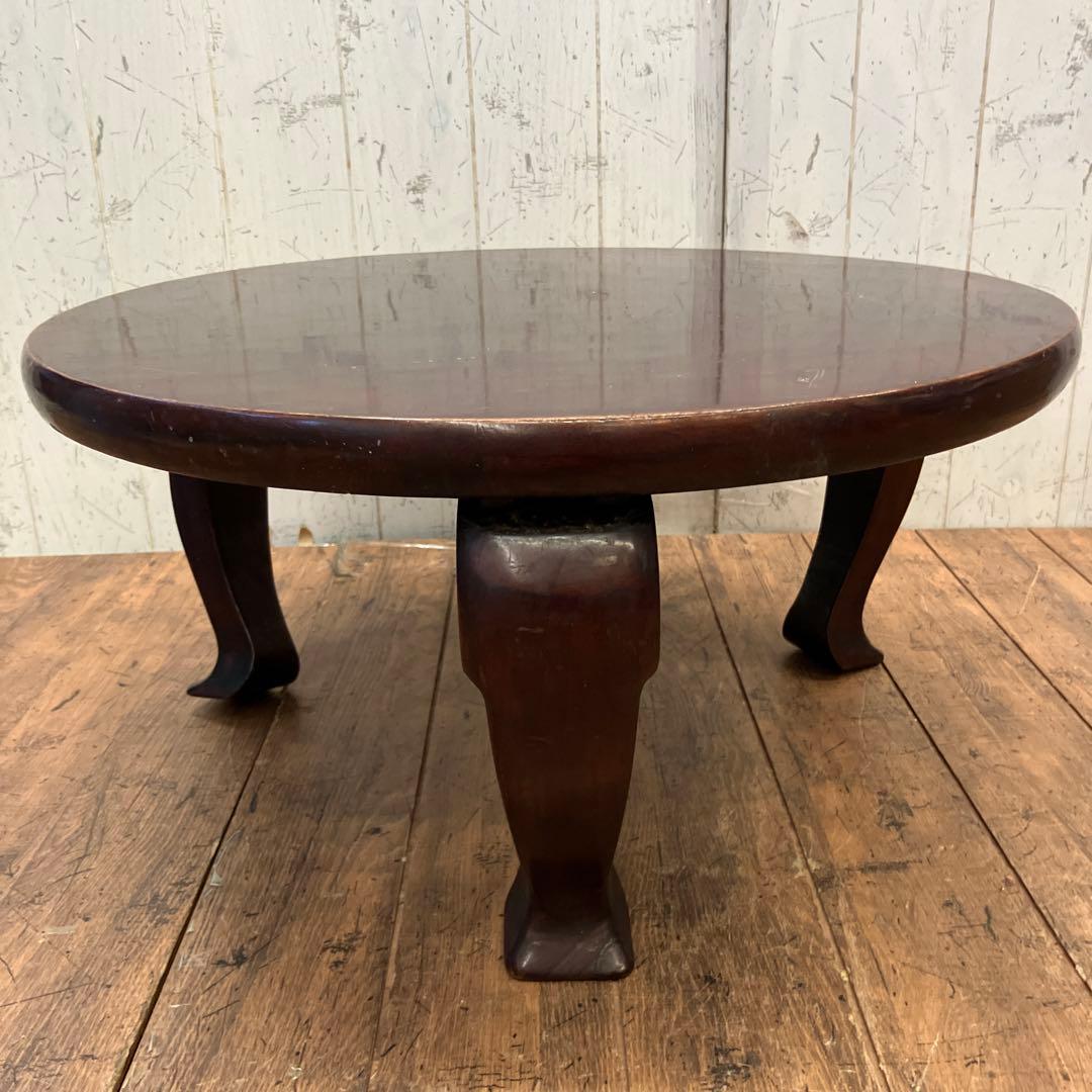 昭和レトロ 当時物 古家具 木製 テーブル 座卓 円卓 ちゃぶ台 ビンテージ