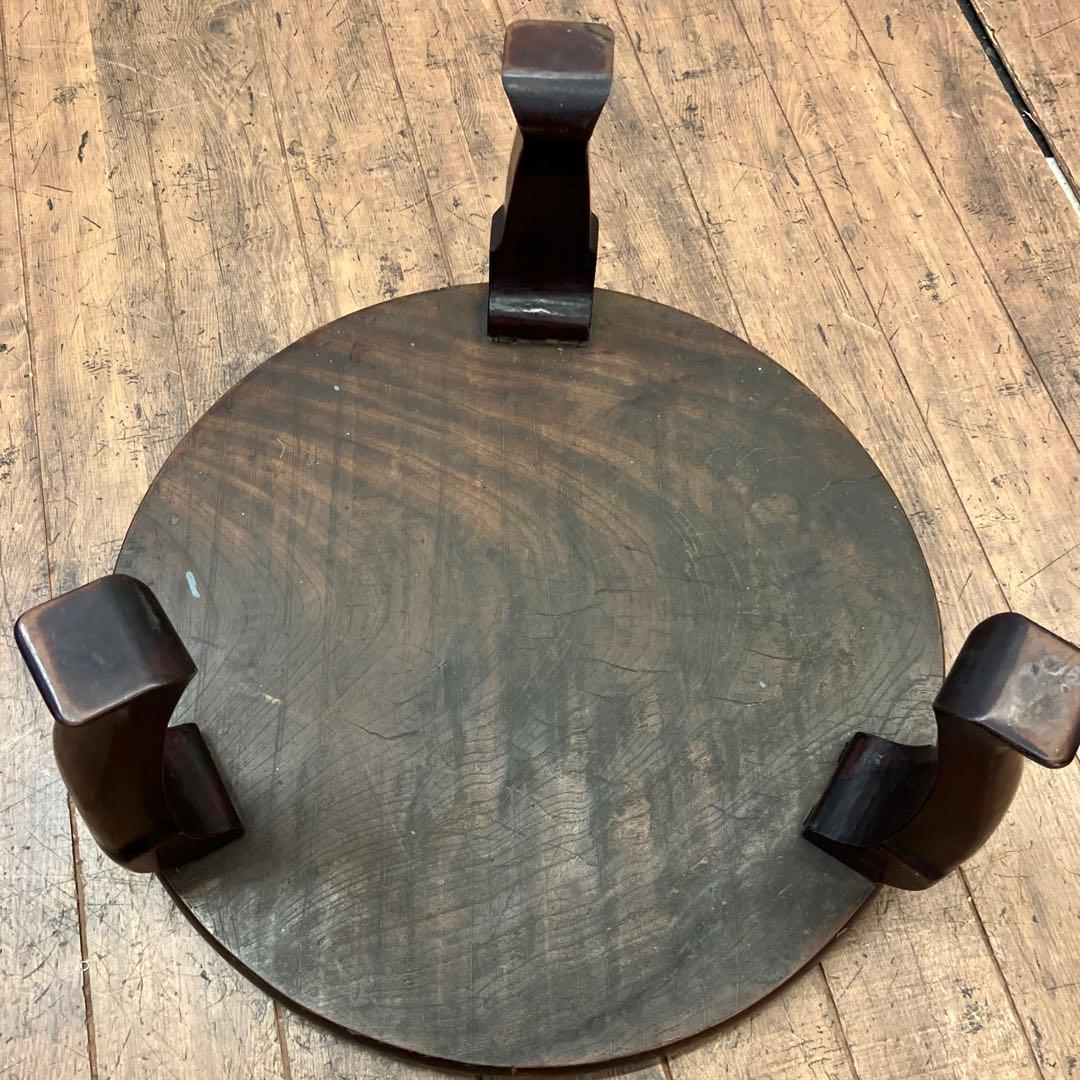 昭和レトロ 当時物 古家具 木製 テーブル 座卓 円卓 ちゃぶ台 ビンテージ