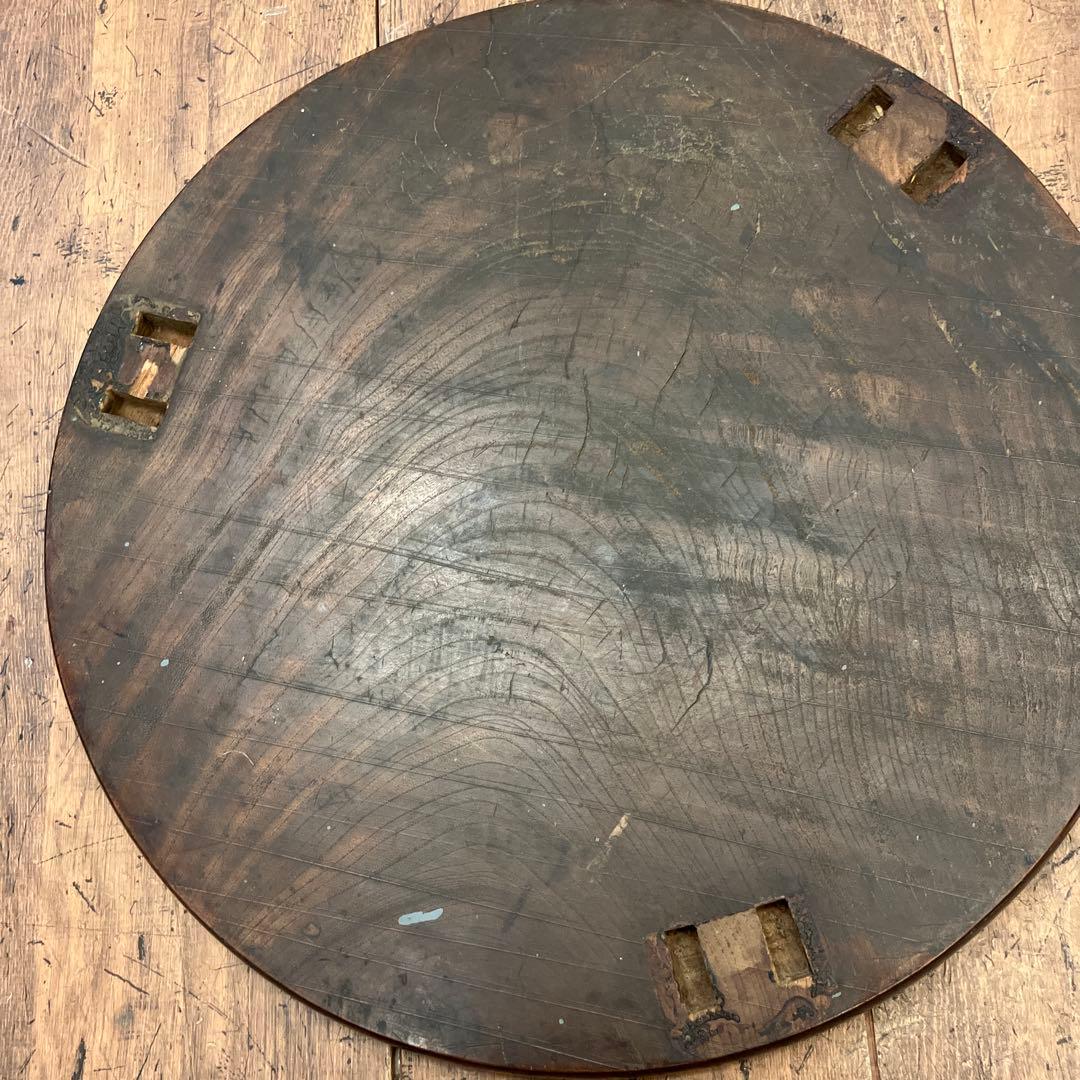 昭和レトロ 当時物 古家具 木製 テーブル 座卓 円卓 ちゃぶ台 ビンテージ