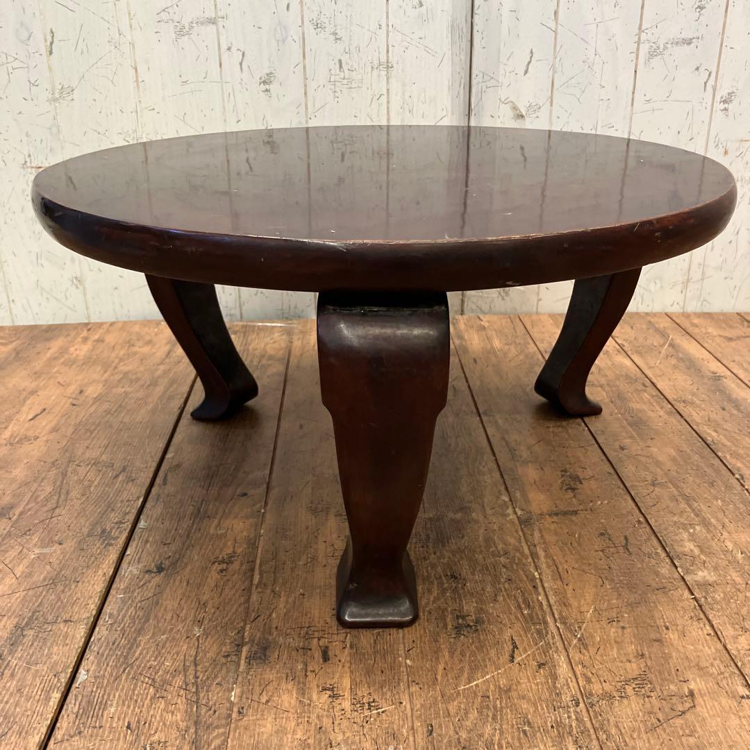 昭和レトロ 当時物 古家具 木製 テーブル 座卓 円卓 ちゃぶ台 ビンテージ