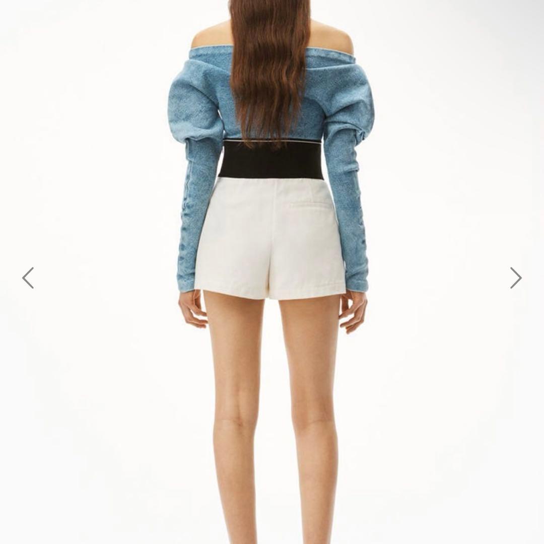 【正規店購入】アレキサンダーワン ロゴ サファリショーツ ショートパンツ　白