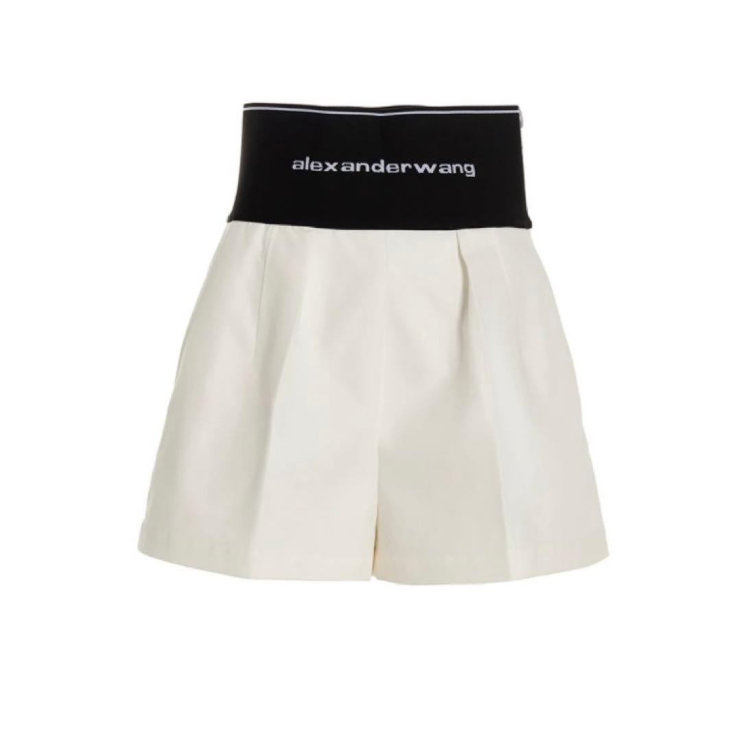 【正規店購入】アレキサンダーワン ロゴ サファリショーツ ショートパンツ　白