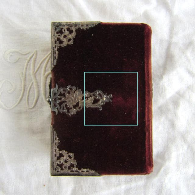 フランスアンティーク 祈祷書 ベルベット 花彫 金具19世紀 聖書