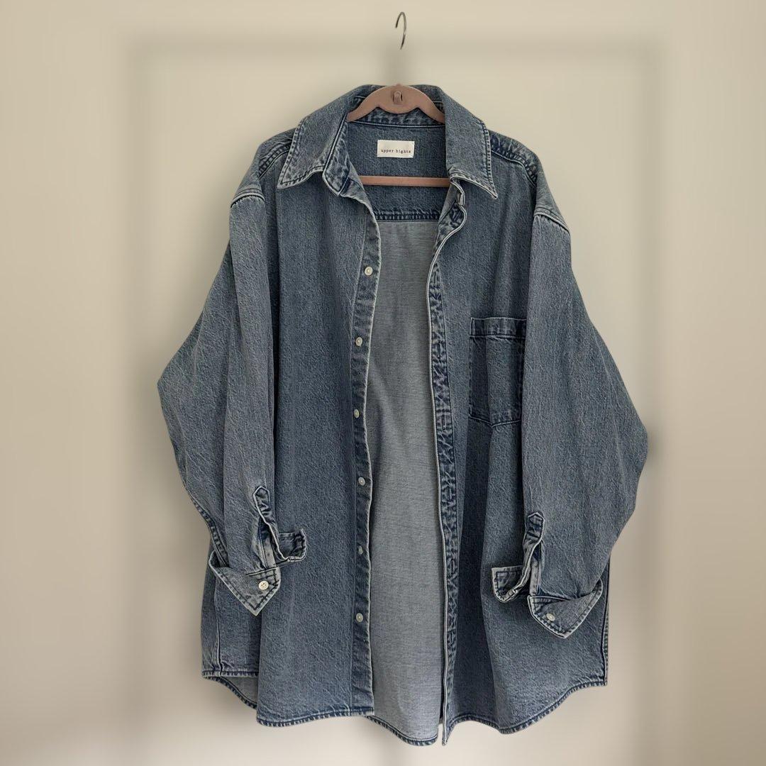 アッパーハイツ　upper hightsオーバーサイズデニムシャツ ライトブルー