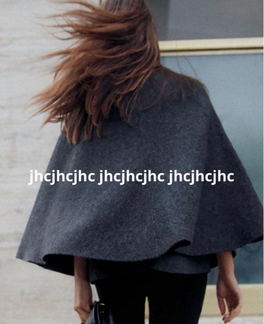 公式オンライン購入新品ザラ　ZARA ニットケープコート ポンチョMサイズグレー