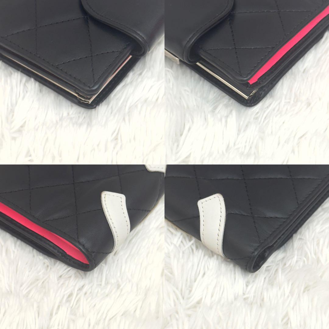 極美品⭐️CHANEL シャネル カンボンライン 二つ折り レザー ココマーク