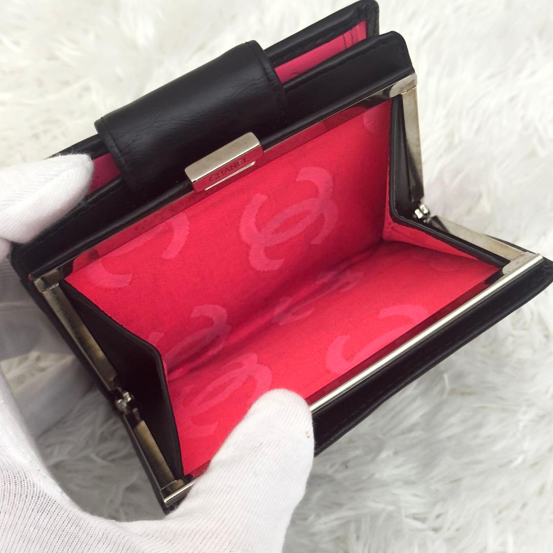 極美品⭐️CHANEL シャネル カンボンライン 二つ折り レザー ココマーク