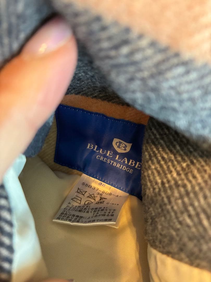 ブルーレーベル♡　ベージュ チェックリバーシブルコート♡38