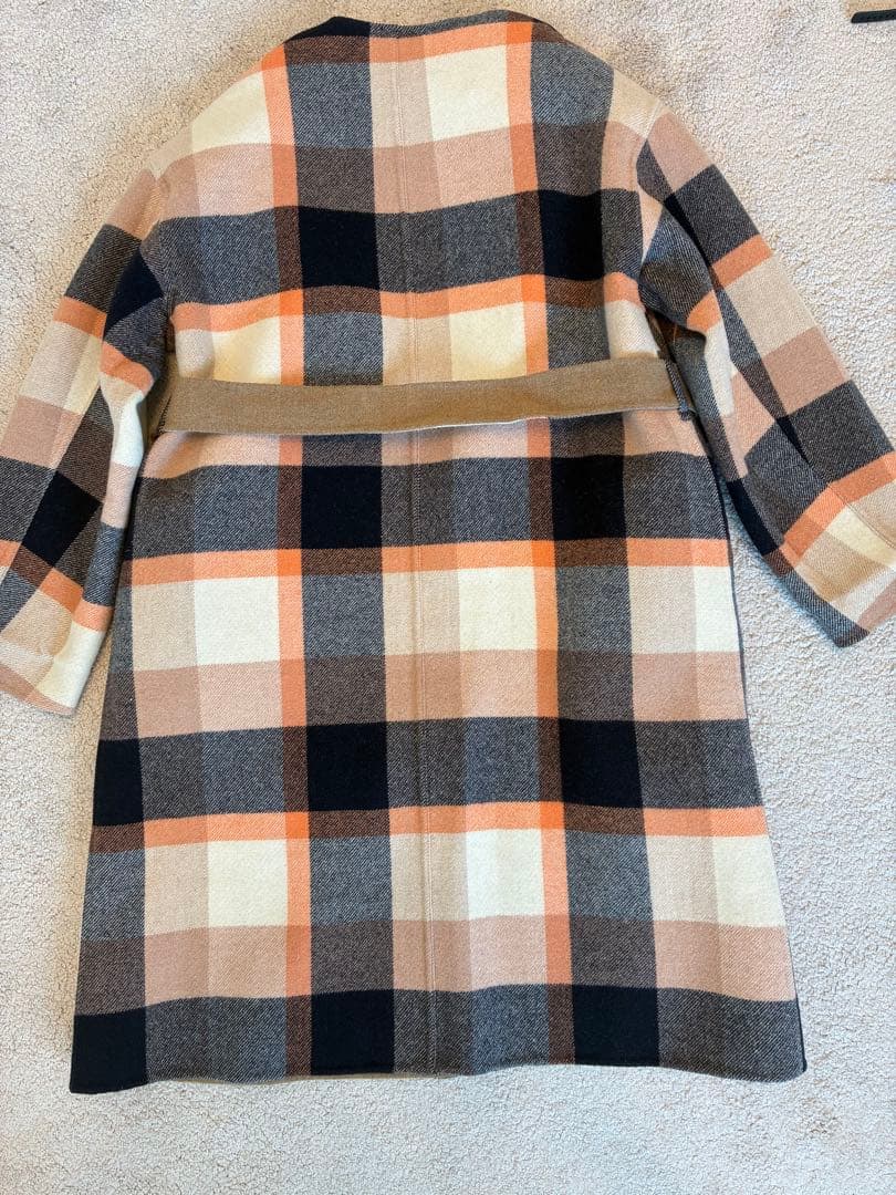 ブルーレーベル♡　ベージュ チェックリバーシブルコート♡38