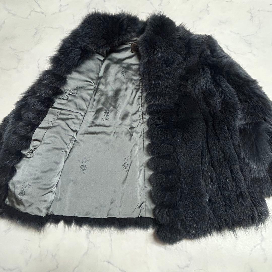 SAGA FOX 銀タグ ファーコート 13号 LL相当 グレーブラック 美品