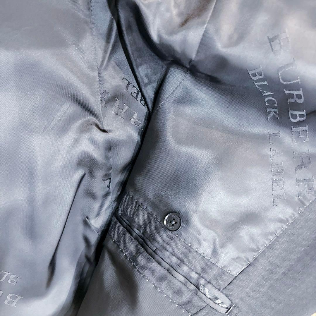 美品 BURBERRY 黒 ブラック ストライプ スーツ ベスト スリーピース