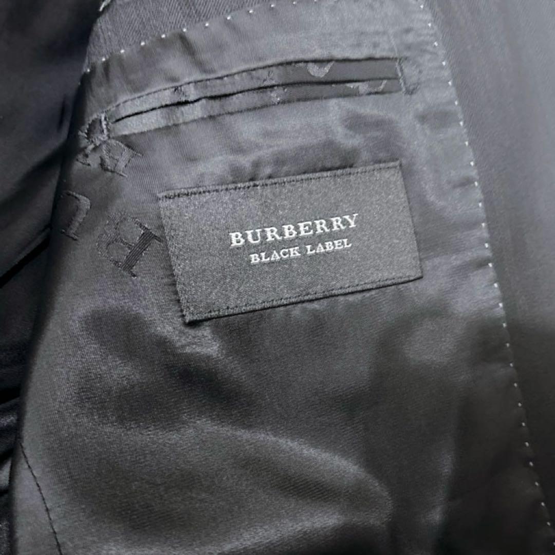 美品 BURBERRY 黒 ブラック ストライプ スーツ ベスト スリーピース
