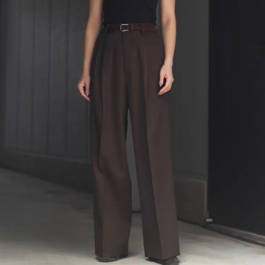 パンツ ssstein LONG WIDE TROUSERS GREY KHAKI M