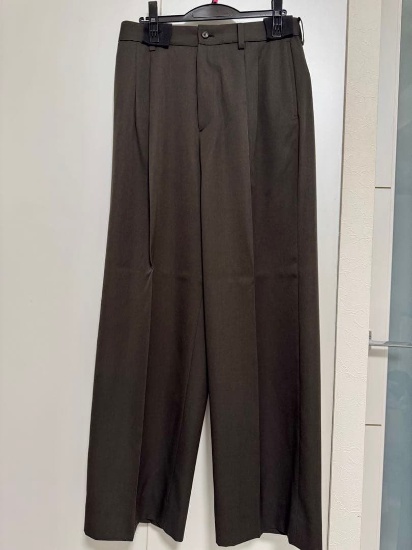 パンツ ssstein LONG WIDE TROUSERS GREY KHAKI M