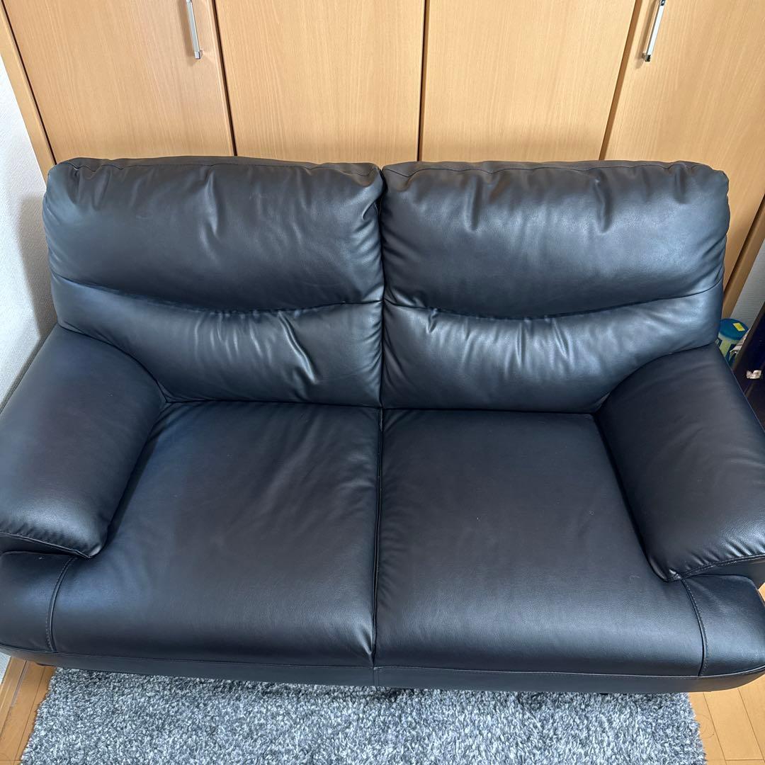 【送料込】ニトリ　2人掛け合皮ソファ　Nシールドキャッツ