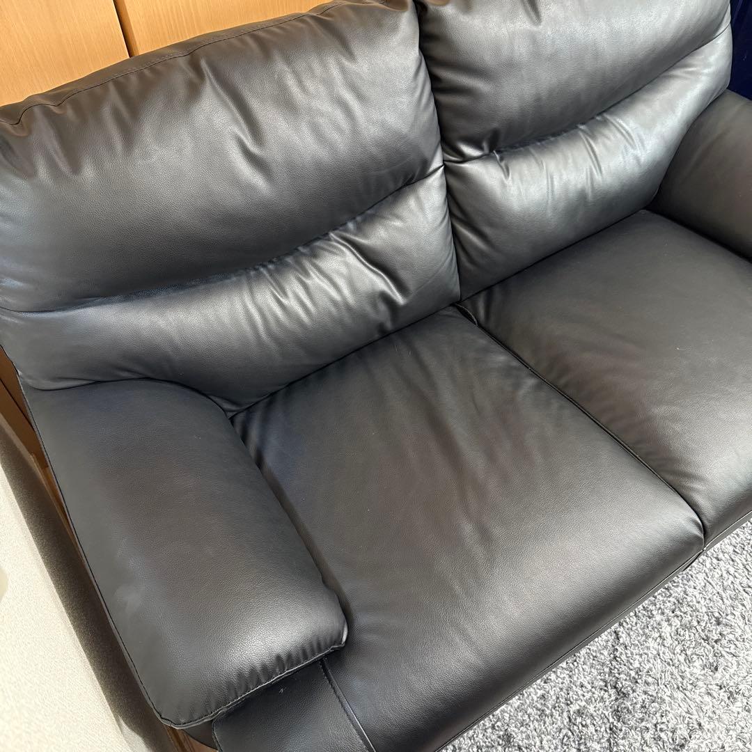 【送料込】ニトリ　2人掛け合皮ソファ　Nシールドキャッツ