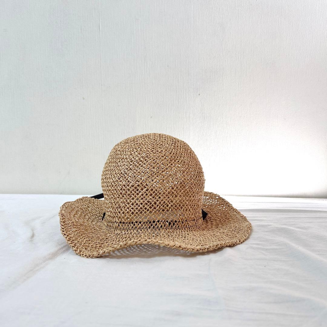 【scha】リボン付きシーグラスハット（L）【定価約¥40,000】麦わら帽子