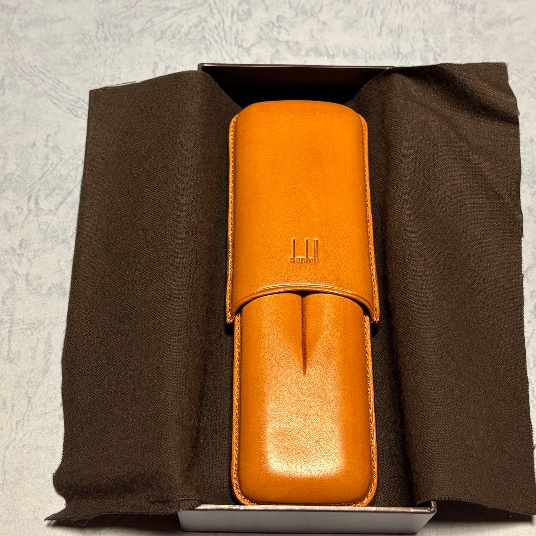 dunhill レザー　シガーケース ブラウン　スペイン製