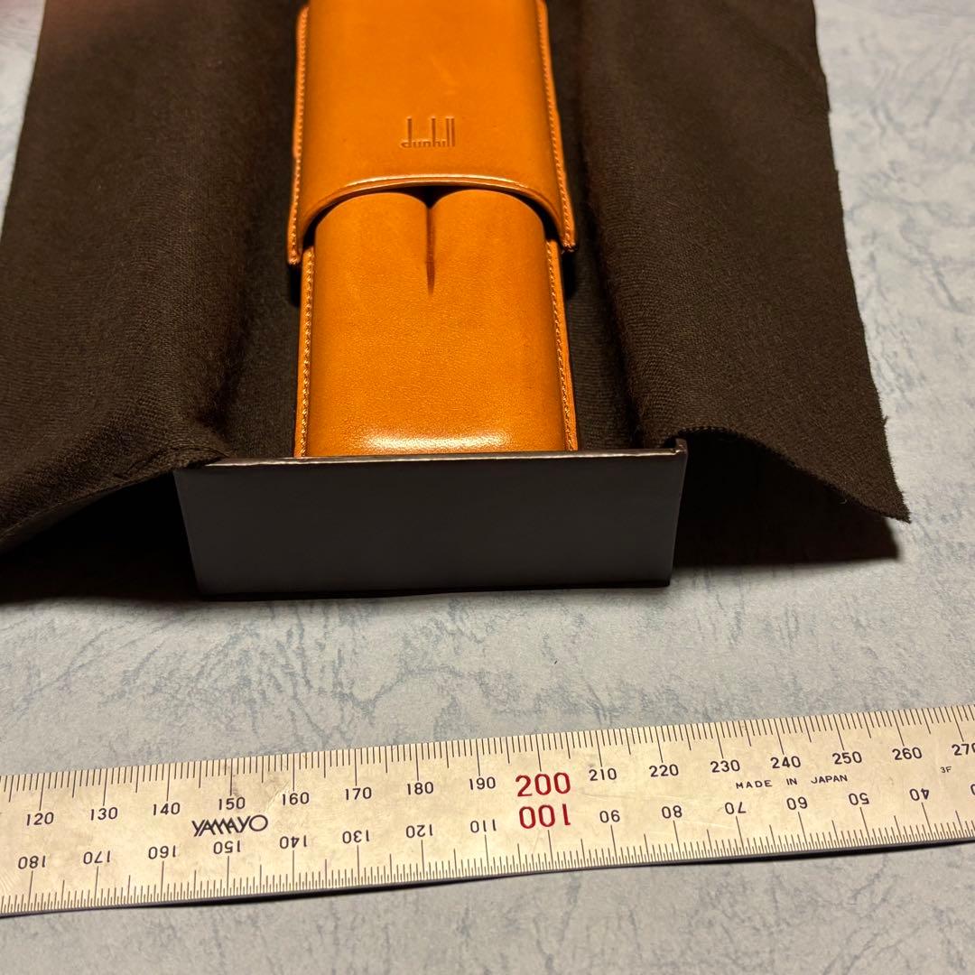 dunhill レザー　シガーケース ブラウン　スペイン製