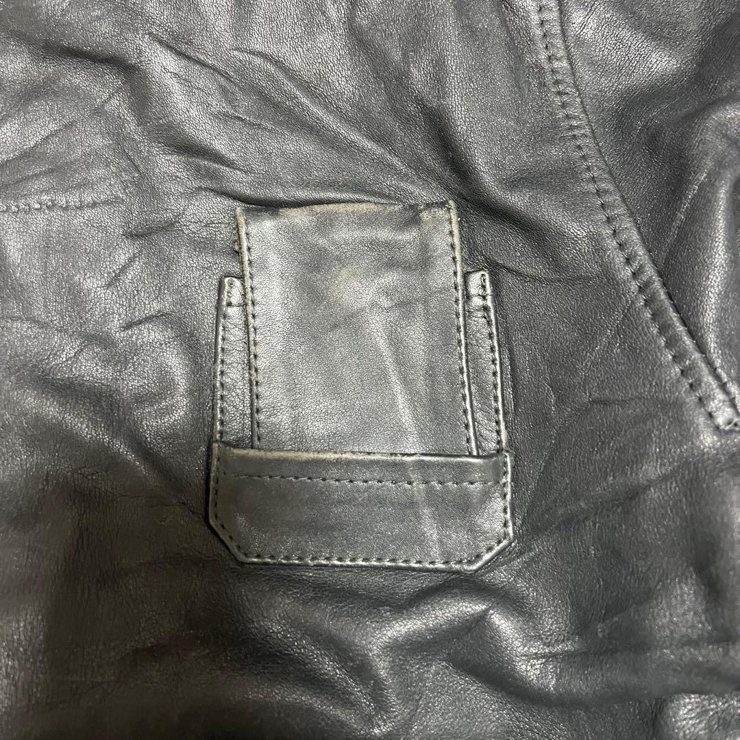 韓国製 80s 民間品 フランス軍パイロット レザージャケット ダブルジップ