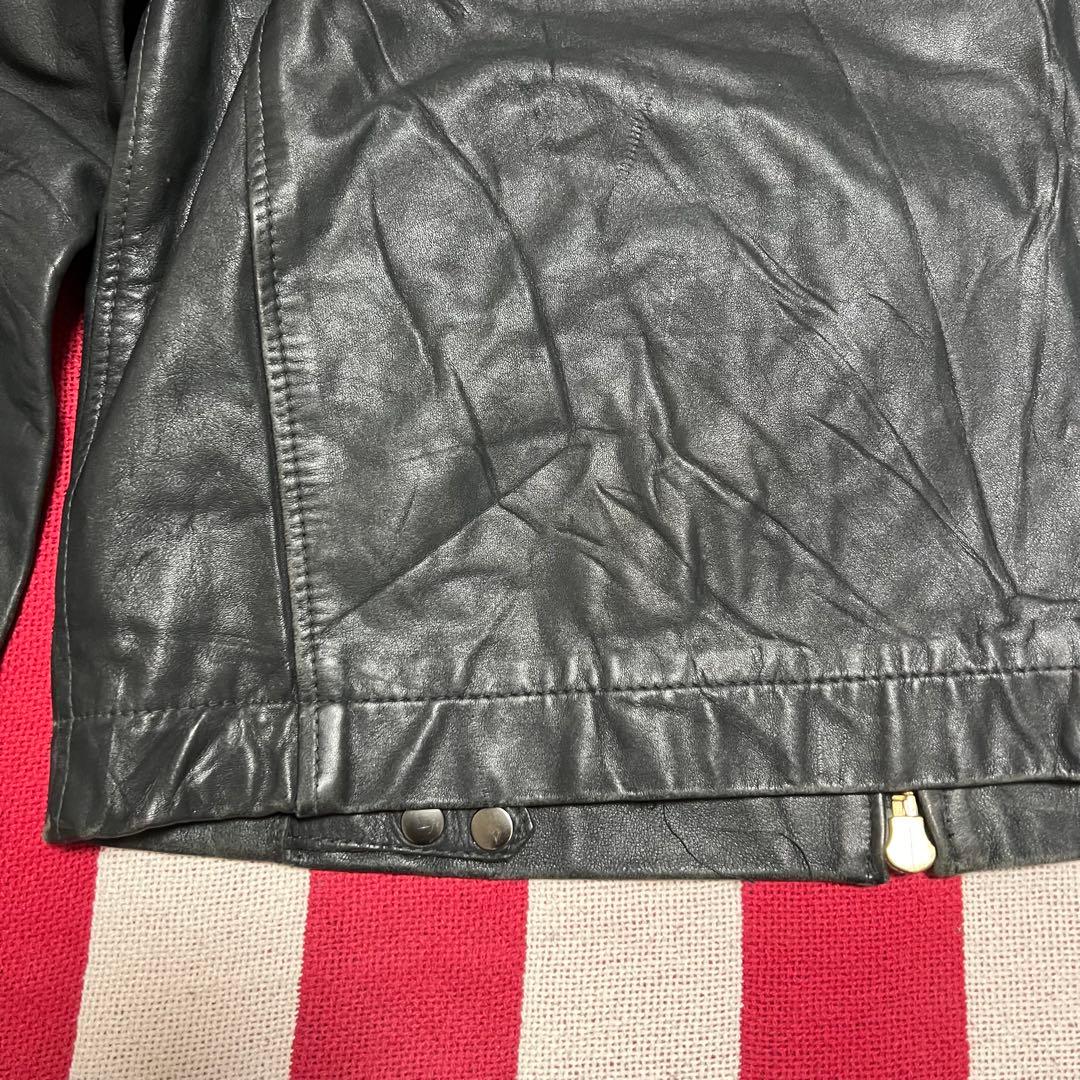 韓国製 80s 民間品 フランス軍パイロット レザージャケット ダブルジップ