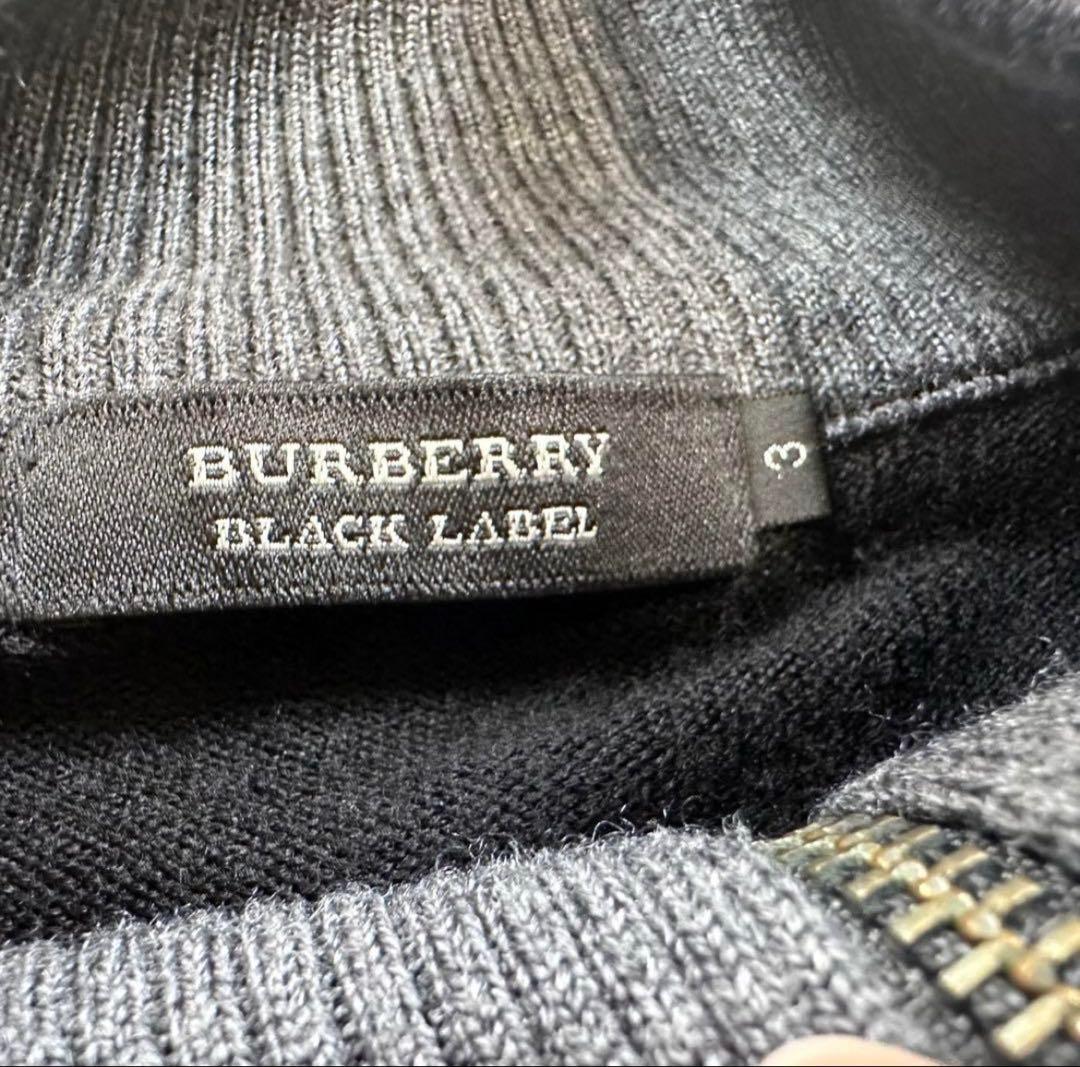 【美品】BURBERRY アーガイル ドライバーズニット 薄手 3 ブラック