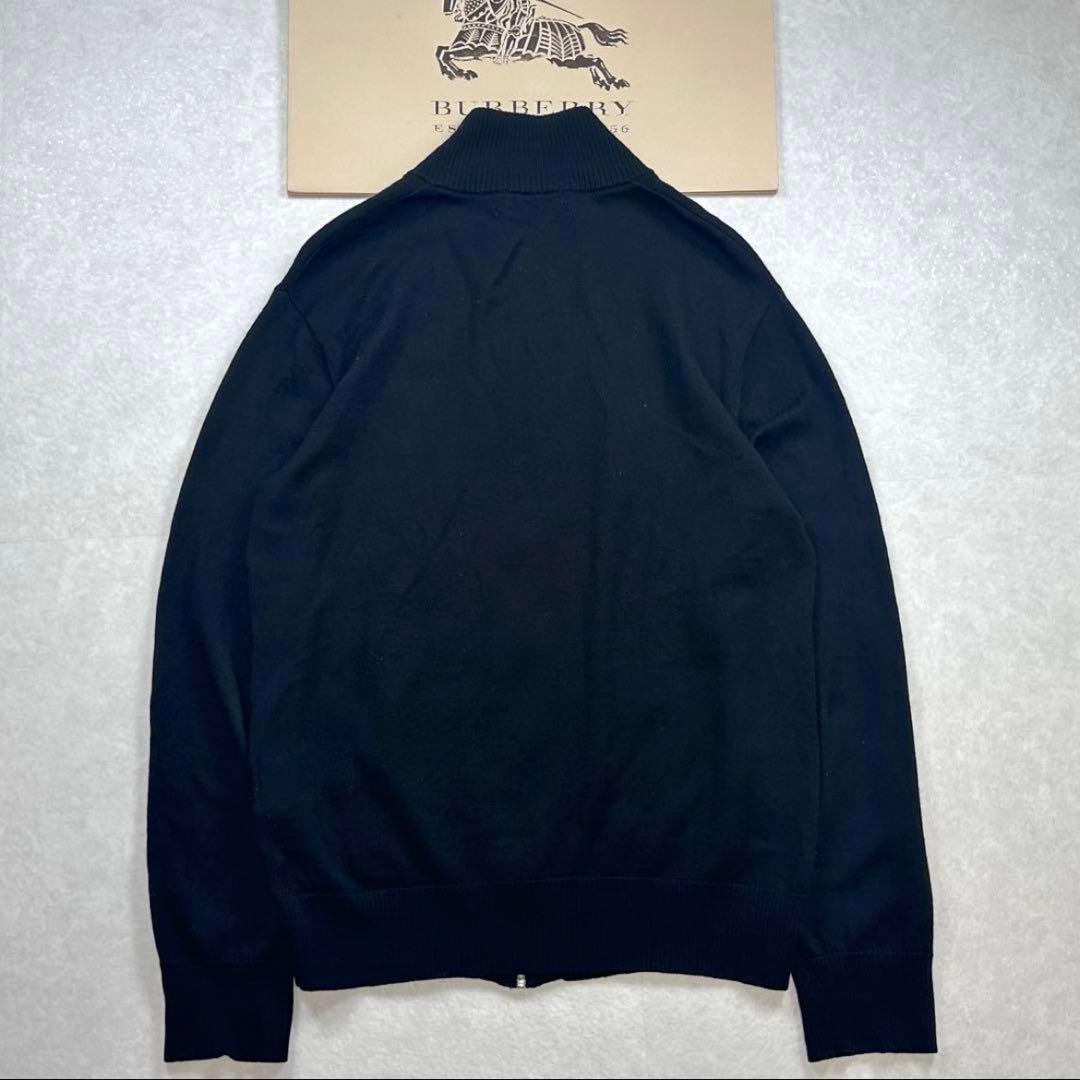 【美品】BURBERRY アーガイル ドライバーズニット 薄手 3 ブラック