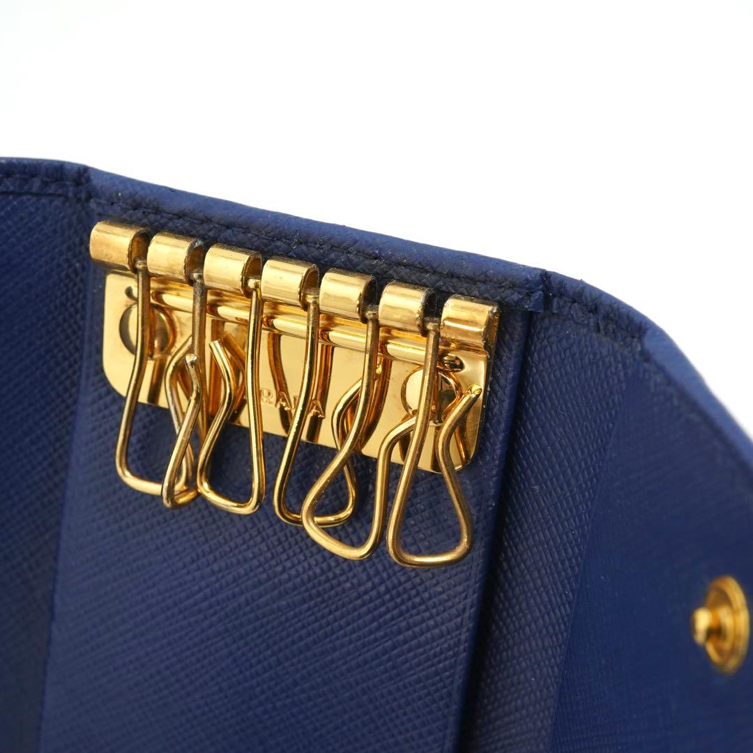 ✨未使用に近い✨　PRADA キーケース　サフィアーノレザー　リボン　6連　刻印