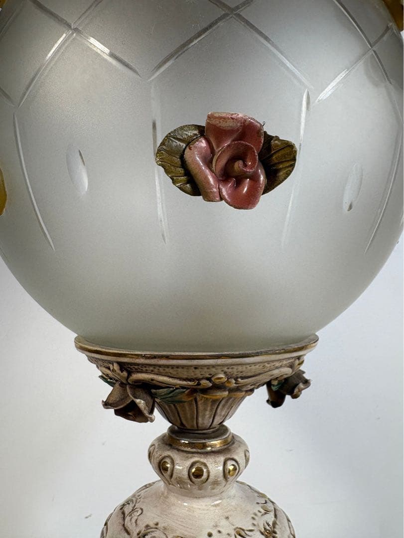 イタリア製 アンティーク 照明 スタンドライト 薔薇