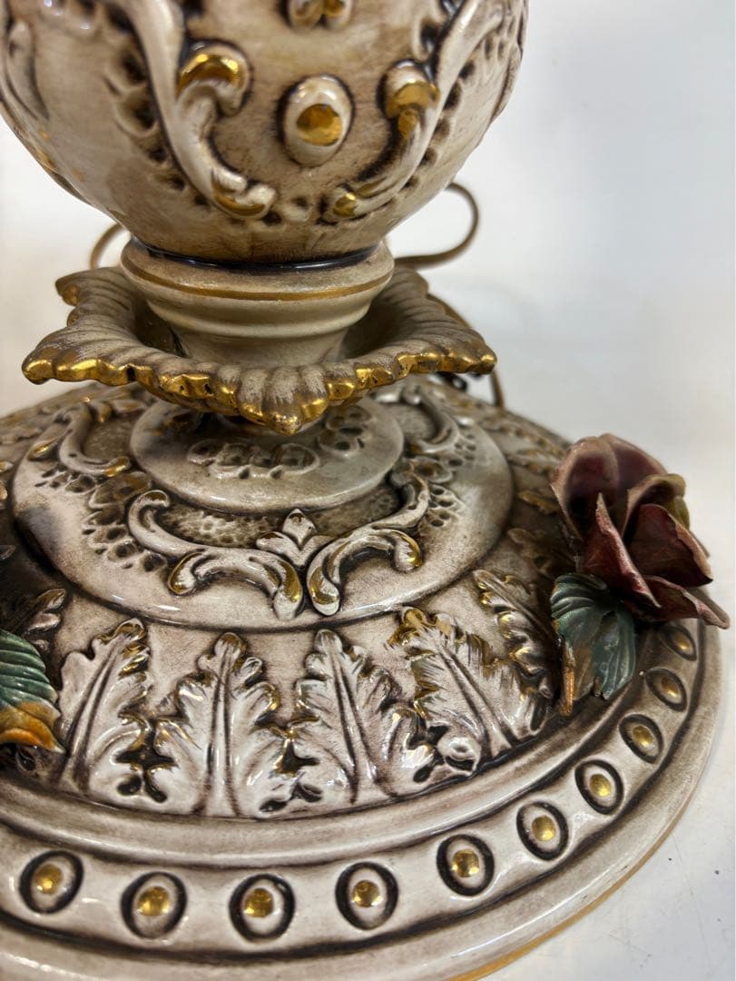 イタリア製 アンティーク 照明 スタンドライト 薔薇