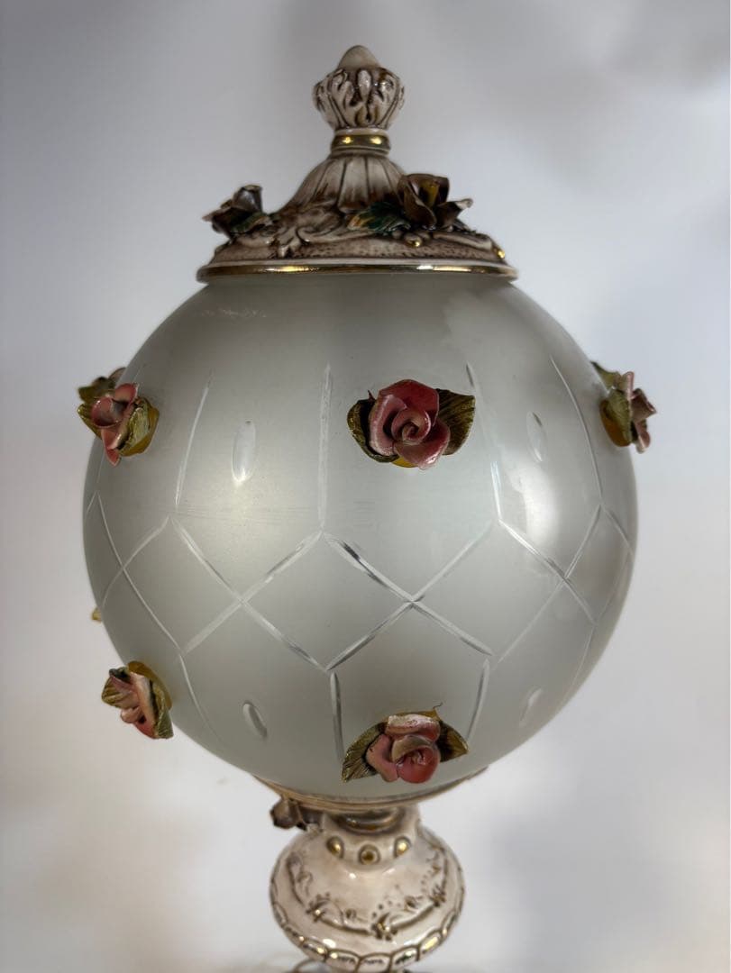 イタリア製 アンティーク 照明 スタンドライト 薔薇