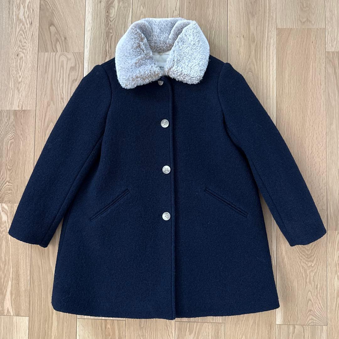 Bonpoint ネイビー ウールコート 8y