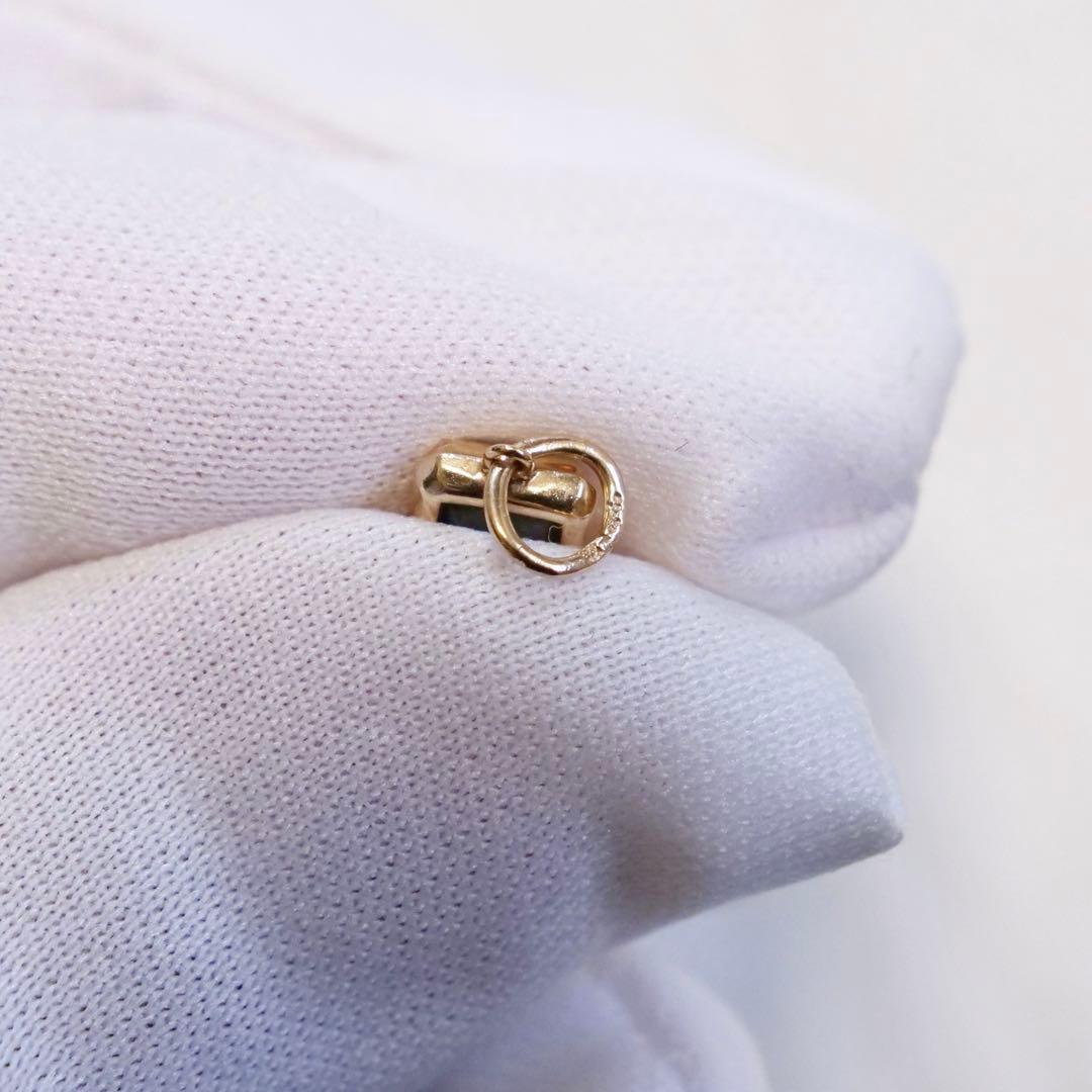 agete K10 エメラルド チャーム ペンダント