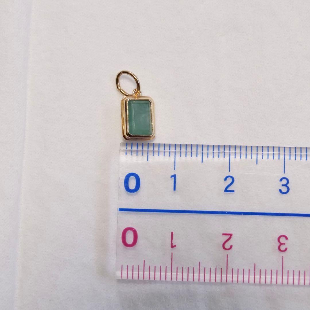 agete K10 エメラルド チャーム ペンダント