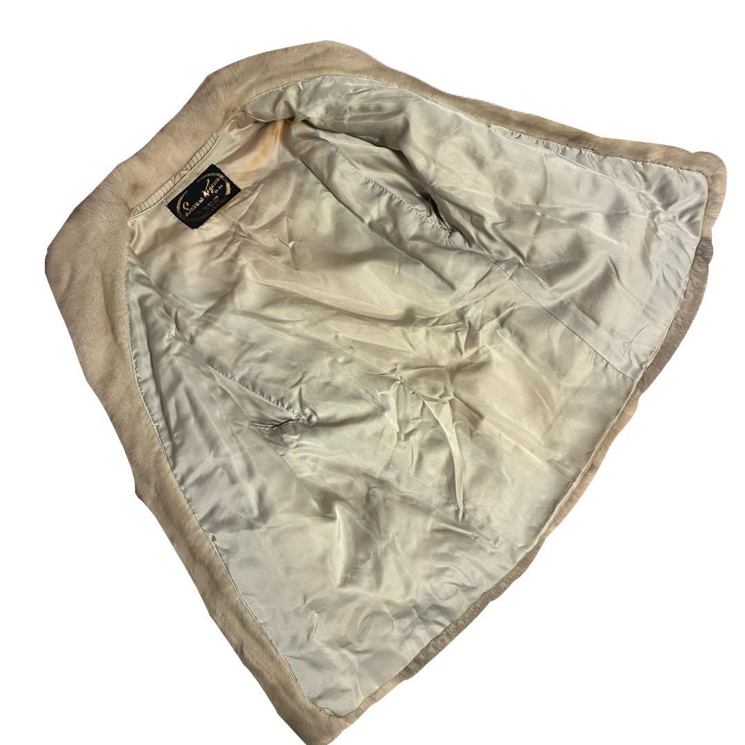 Lサイズ相当 サファイアミンク 毛皮コート グレー