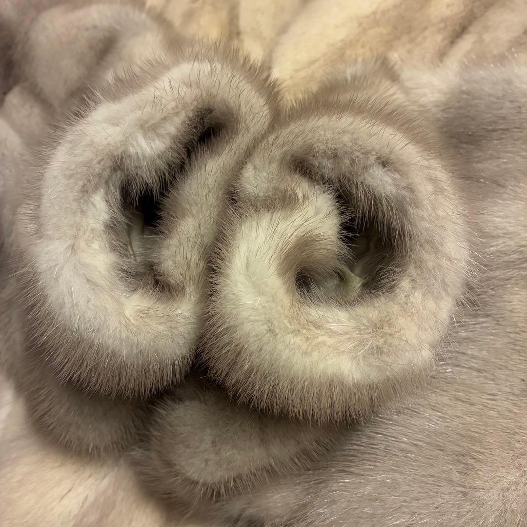 Lサイズ相当 サファイアミンク 毛皮コート グレー