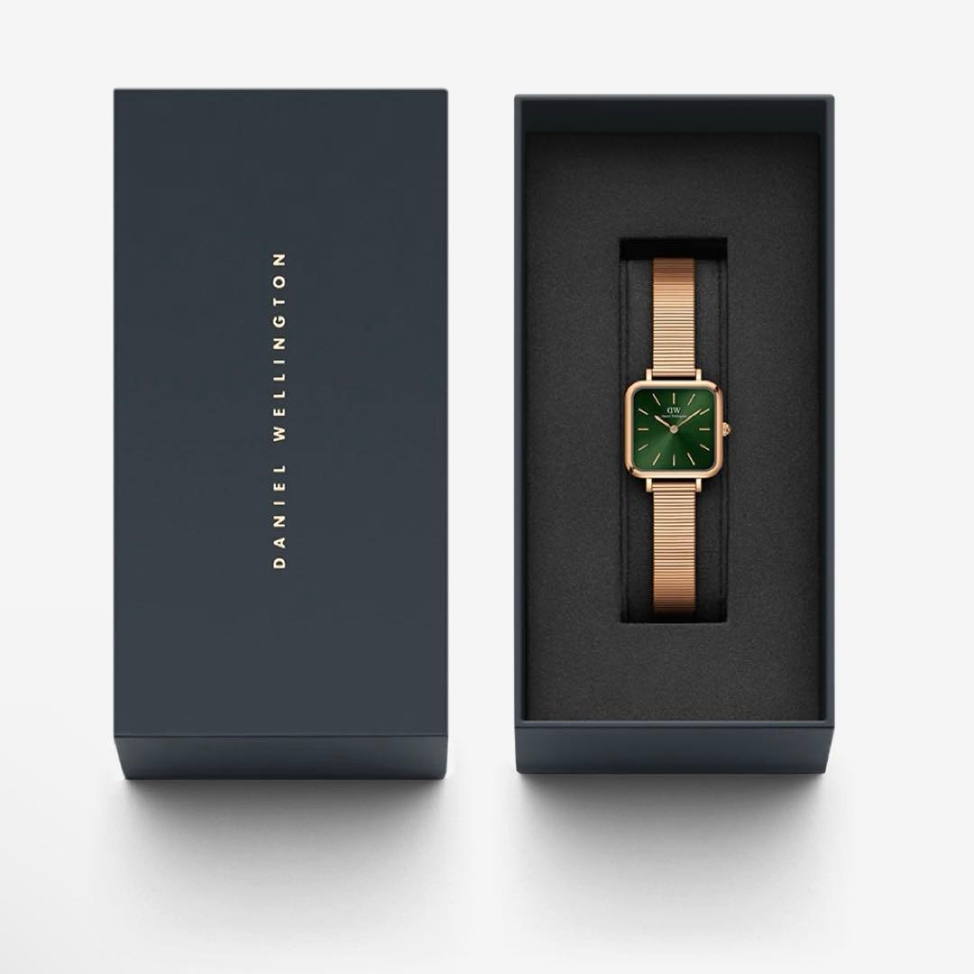 ☑️大人気【新品】ダニエルウェリントン 腕時計 スクエア ローズゴールド グリーン