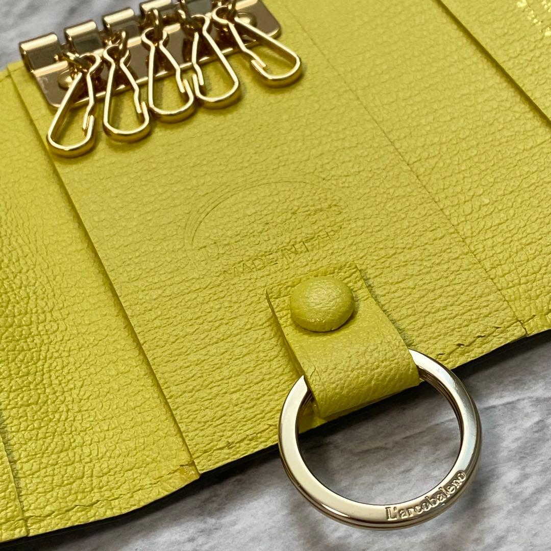 2359【新品 定価2万円】ラルコバレーノ★キーケース★GRAY/YELLOW★